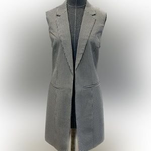 Houndstooth print vest blazer